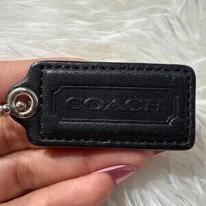 1.5" COACH Black Fob Bag Charm Hang tag Hangtag